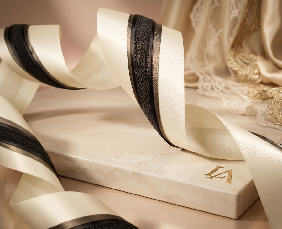 Ivory & Charcoal Satin Ribbon Styling Set-Effortless Elegance for Weddings, Gifts & Everyday Moments
