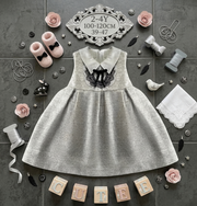 Vintage Flower Girl Dress for Baby Girl – Wool Blend A-Line Sleeveless Dress for Wedding, Autumn & Winter (Ages 2–4)