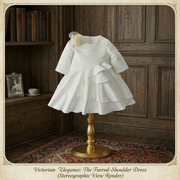 Vintage Flower Girl Dress – Girls White Jacquard Satin Dress with Layered Tulle for Wedding & Special Occasions (Ages 2–10)