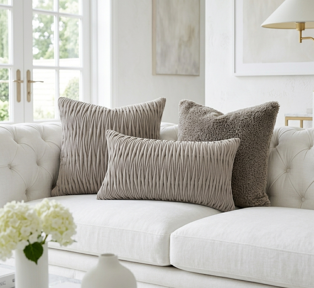 Modern Embroidered Cushion Cover - Minimalist Decor