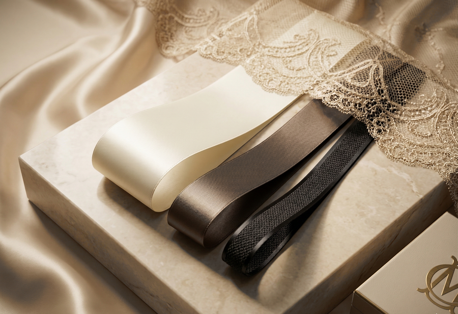 Ivory & Charcoal Satin Ribbon Styling Set-Effortless Elegance for Weddings, Gifts & Everyday Moments