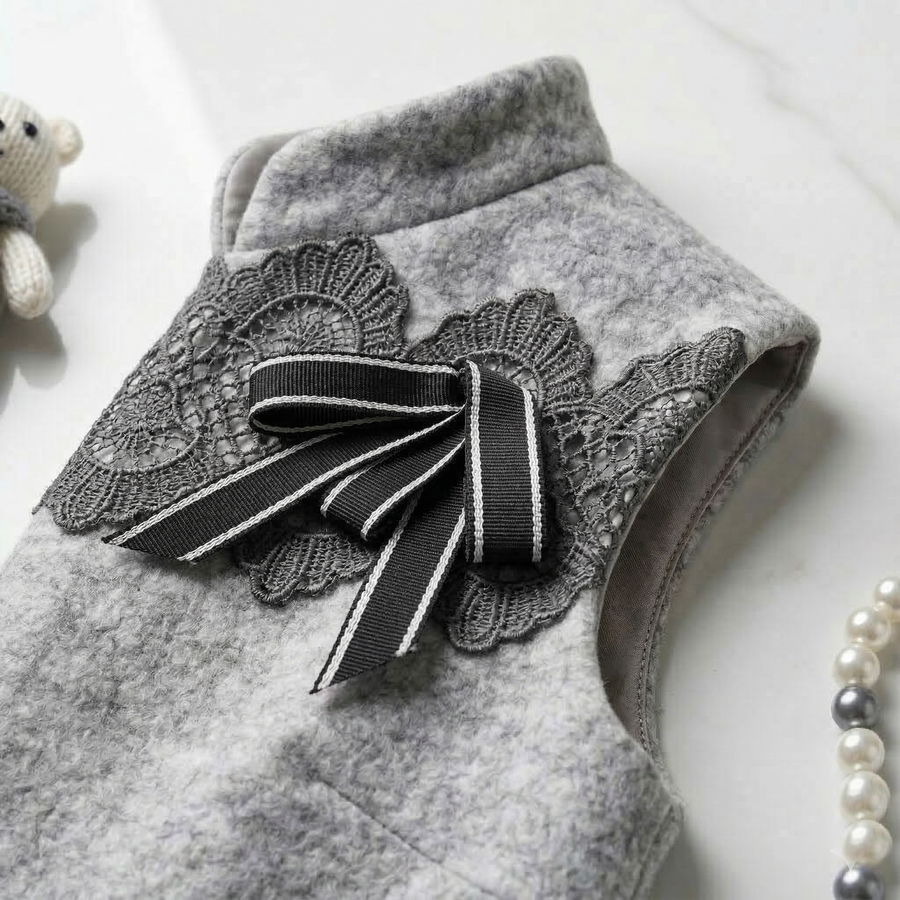 Girls Wool Blend A-Line Dress – Sleeveless Vintage Princess Party & Flower Girl Dress for Autumn & Winter (Ages 2–8)