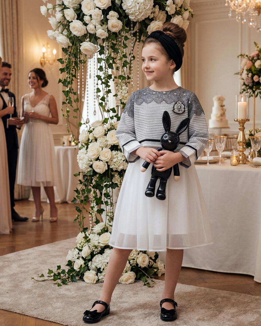 Girls Two-Piece Outfit Set – Loose Fit Top & Sleeveless A-Line Dress for Autumn, Casual & Everyday Wear (Ages 3–10)