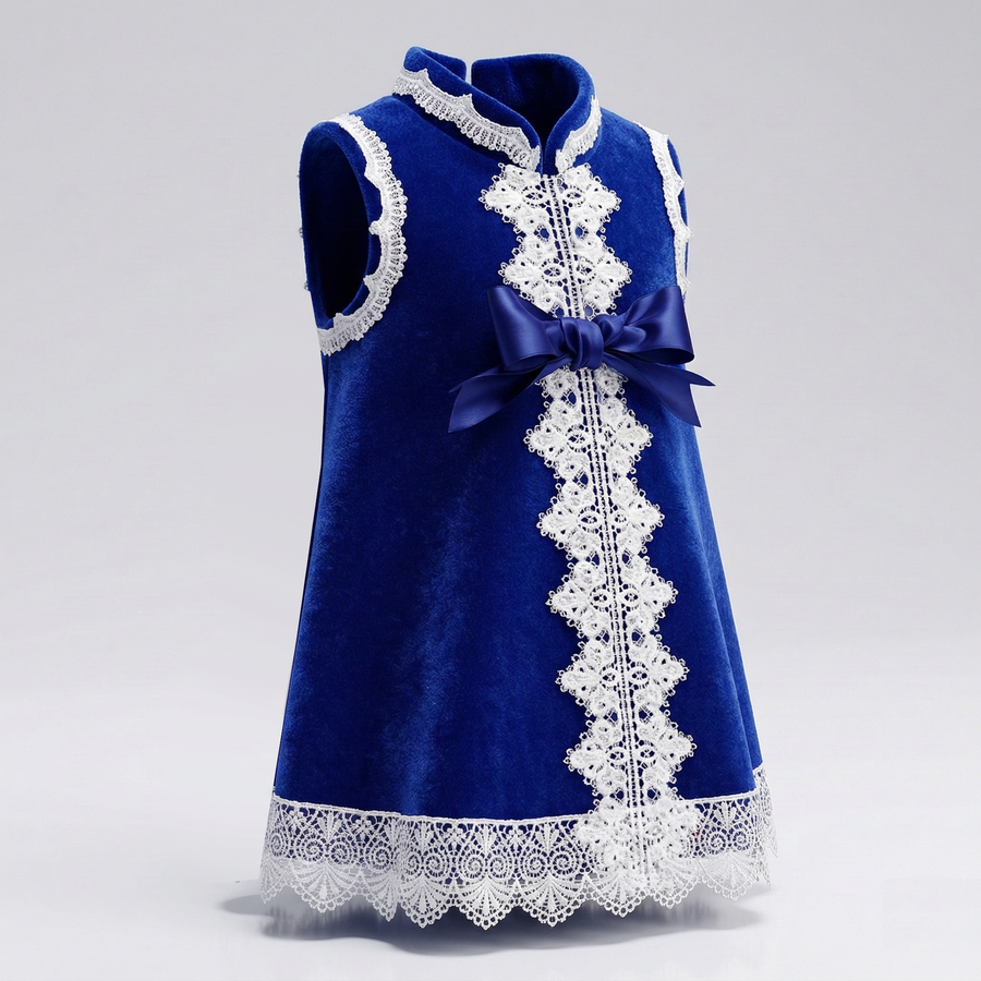 Girls Wool Blend A-Line Dress – Sleeveless Vintage Princess Party & Flower Girl Dress for Autumn & Winter (Ages 2–8)