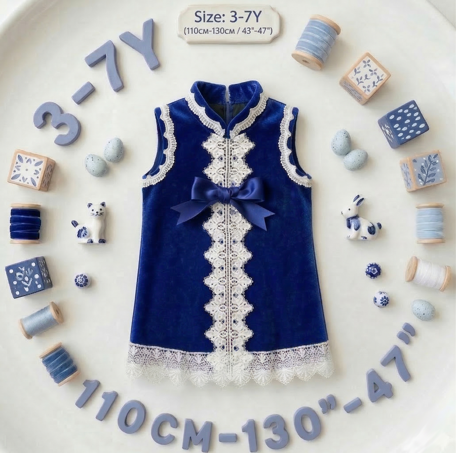 Girls Wool Blend A-Line Dress – Sleeveless Vintage Princess Party & Flower Girl Dress for Autumn & Winter (Ages 2–8)