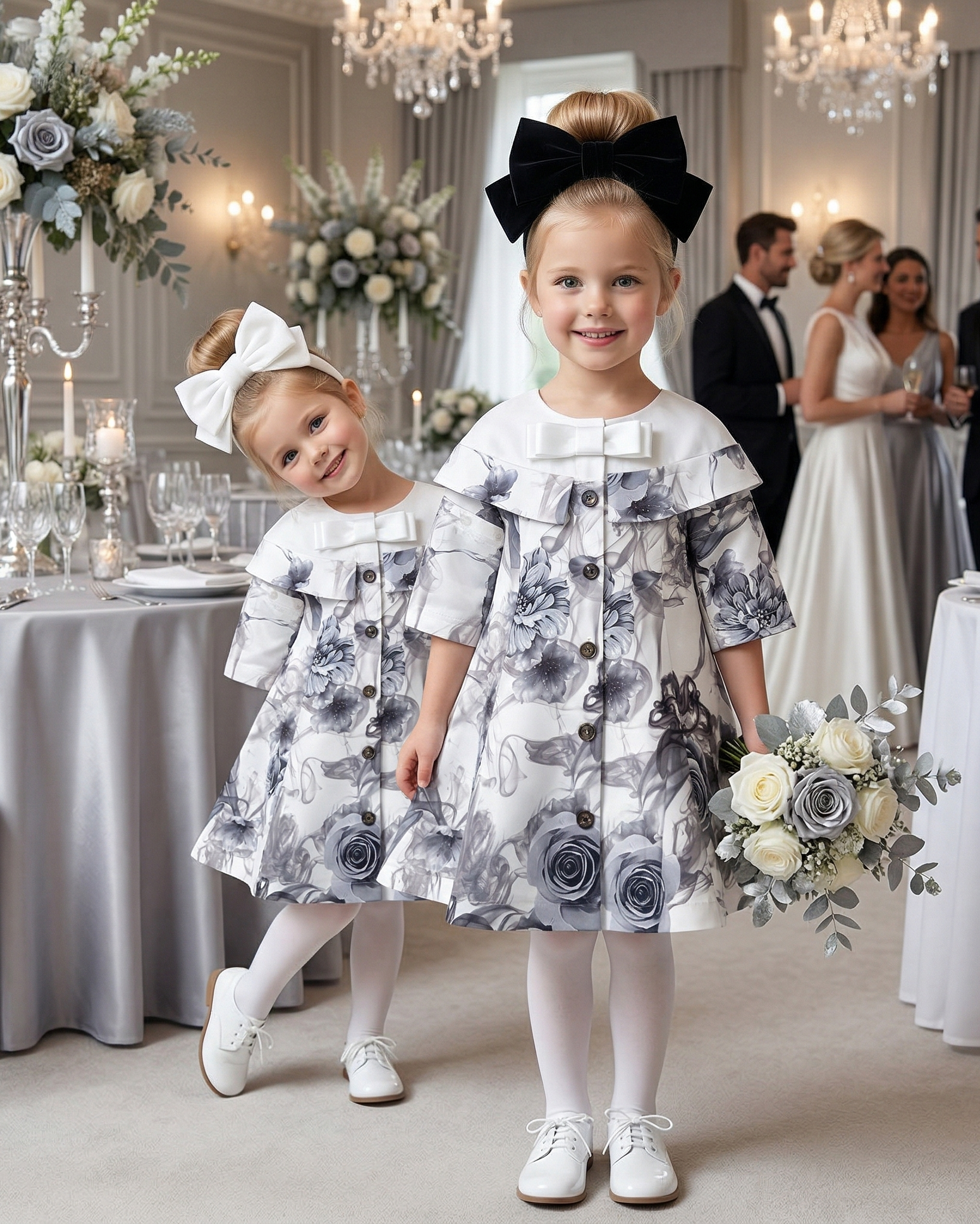 Girls princess Party Dress Off Shoulder 1–7Y grey Floral Outfit beautiful giftGrey Floral Off-Shoulder Dress for Girls – A Refined Party Style for Celebrations & Everyday Elegance (Ages 1–7)