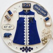 Girls Wool Blend A-Line Dress – Sleeveless Vintage Princess Party & Flower Girl Dress for Autumn & Winter (Ages 2–8)