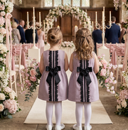 Girls Vintage Wool Vest Dress (2–10 Years) | Minimalist Flower Girl Baby Doll Mini Dress