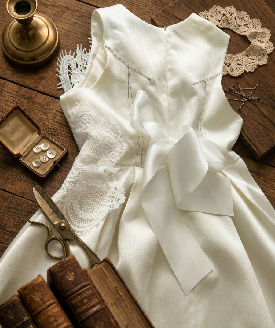 Gilrs princess festival Luxury Beige Lace Dress VintageToddler Party Outfit XmasLuxury Girls Ivory Lace Flower Girl Dress – Vintage Princess Party & Wedding Dress for Toddler (Ages 2–7)