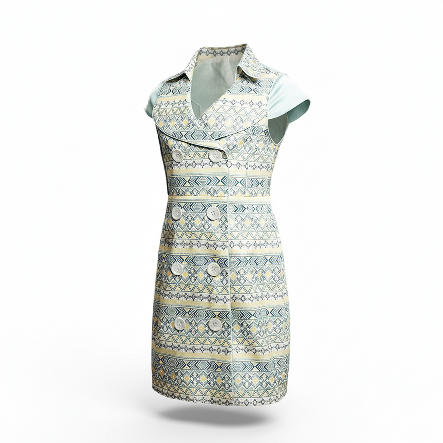 Vintage Floral Flower Girl Dress – Girls Cotton Summer A-Line Dress with Satin Sleeves for Wedding & Party (Ages 3–10)