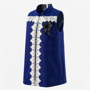 Girls Wool Blend A-Line Dress – Sleeveless Vintage Princess Party & Flower Girl Dress for Autumn & Winter (Ages 2–8)