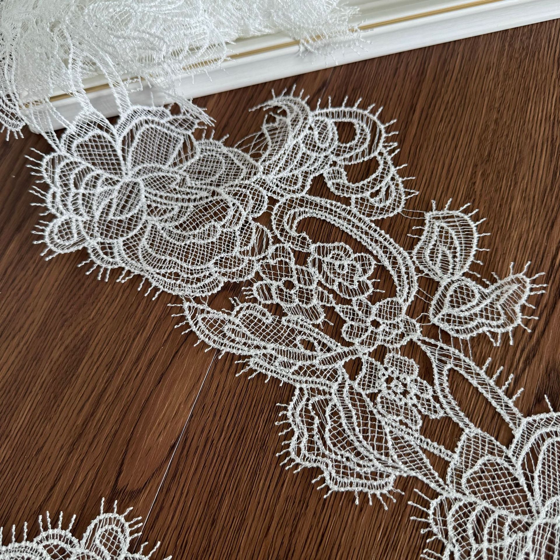 High quality rose fish silk thread hollow eyelashes lace handmade DIY dress clothing headgear accessories R87