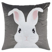 Bunny Embroidered Cushion Cover - Soft Nordic Charm for Home Interiors