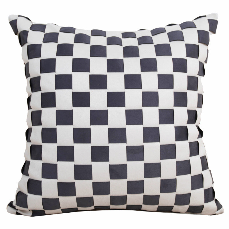Panelled Green Cushion Cover - Modern Texture with Crafted Detail
