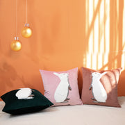 Bunny Embroidered Cushion Cover - Soft Nordic Charm for Home Interiors