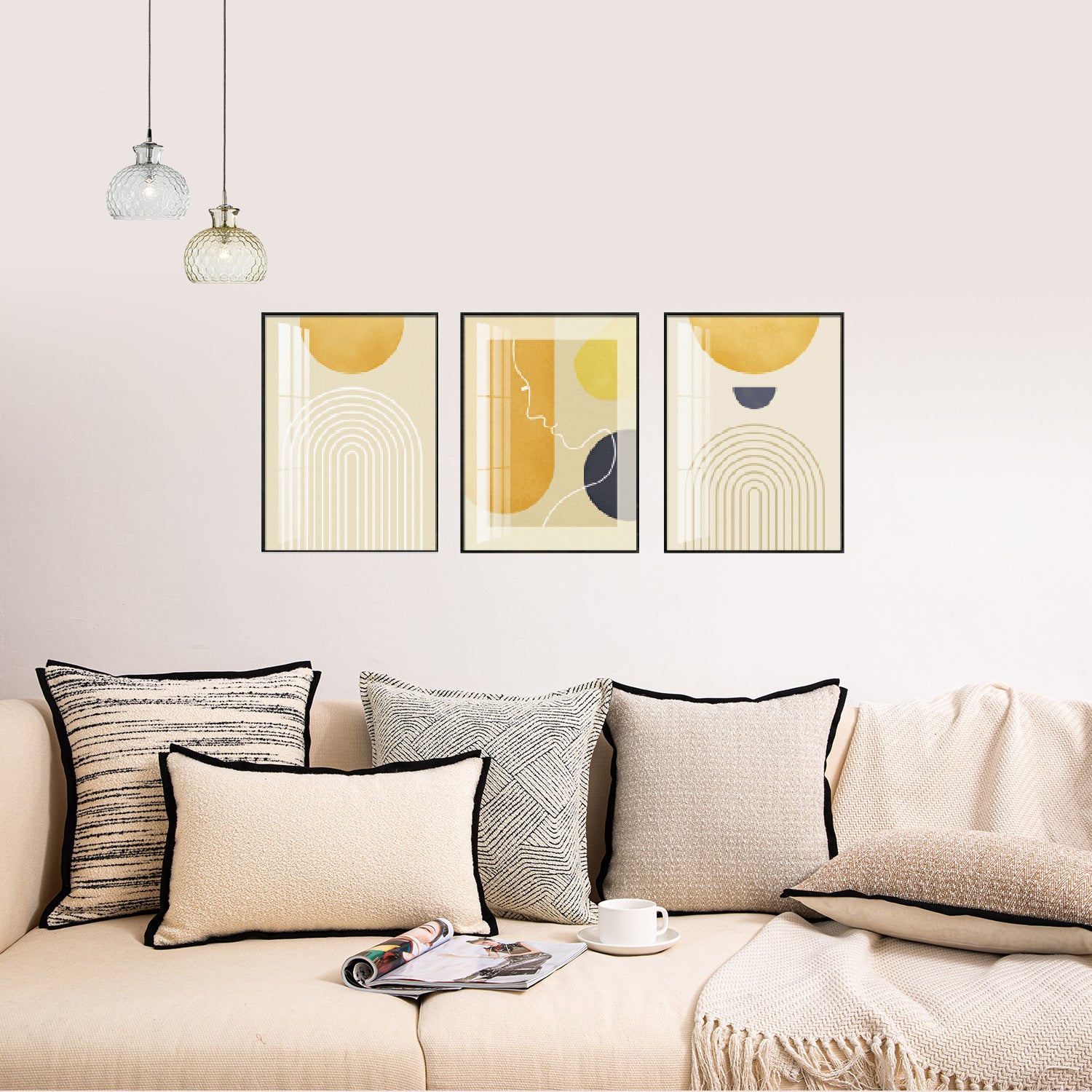 Luxury Wool Cushion Cover - Wabi-Sabi Geometric Design for Elegant Living Spaces