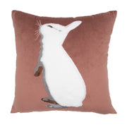Bunny Embroidered Cushion Cover - Soft Nordic Charm for Home Interiors