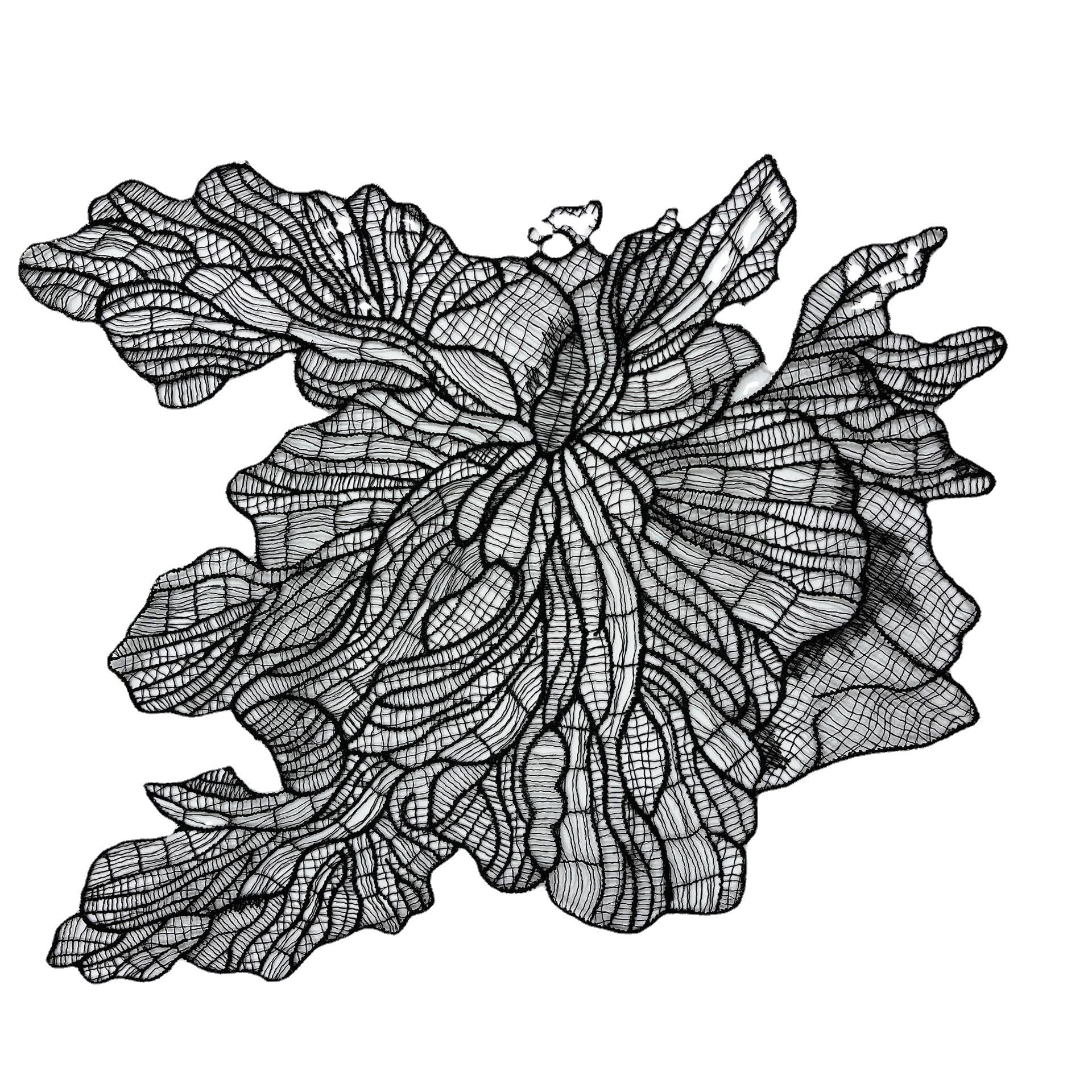 Fish thread, maple leaf hollow lace, flower floral cloth patch, headgear, wedding accessories, wedding handmade DIY