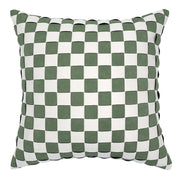 Panelled Green Cushion Cover - Modern Texture with Crafted Detail