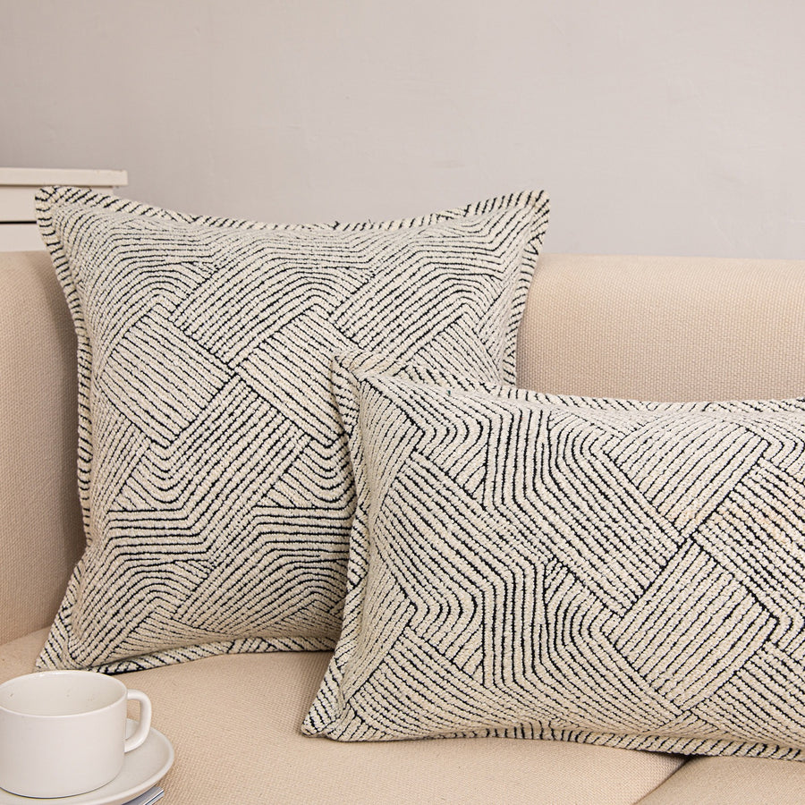 Luxury Wool Cushion Cover - Wabi-Sabi Geometric Design for Elegant Living Spaces