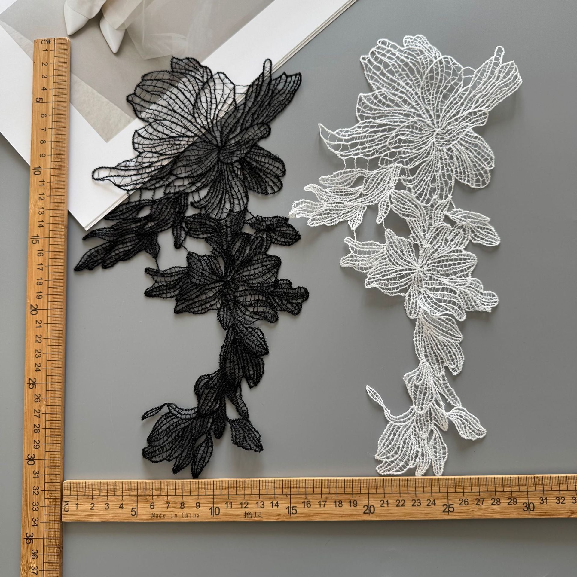 R296 water-soluble fish silk thread lace embroidery bead sequin collar DIY wedding dress decoration accessories