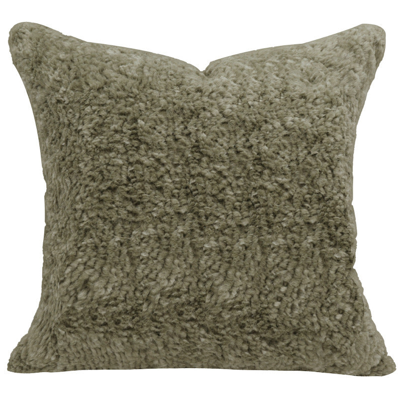 Panelled Green Cushion Cover - Modern Texture with Crafted Detail