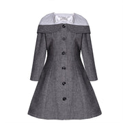Vintage Wool Coat Dress for Girls (4–7 Years) | Elegant Flower Girl & Winter Occasion Dress