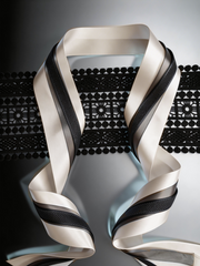 Ivory & Charcoal Satin Ribbon Styling Set-Effortless Elegance for Weddings, Gifts & Everyday Moments