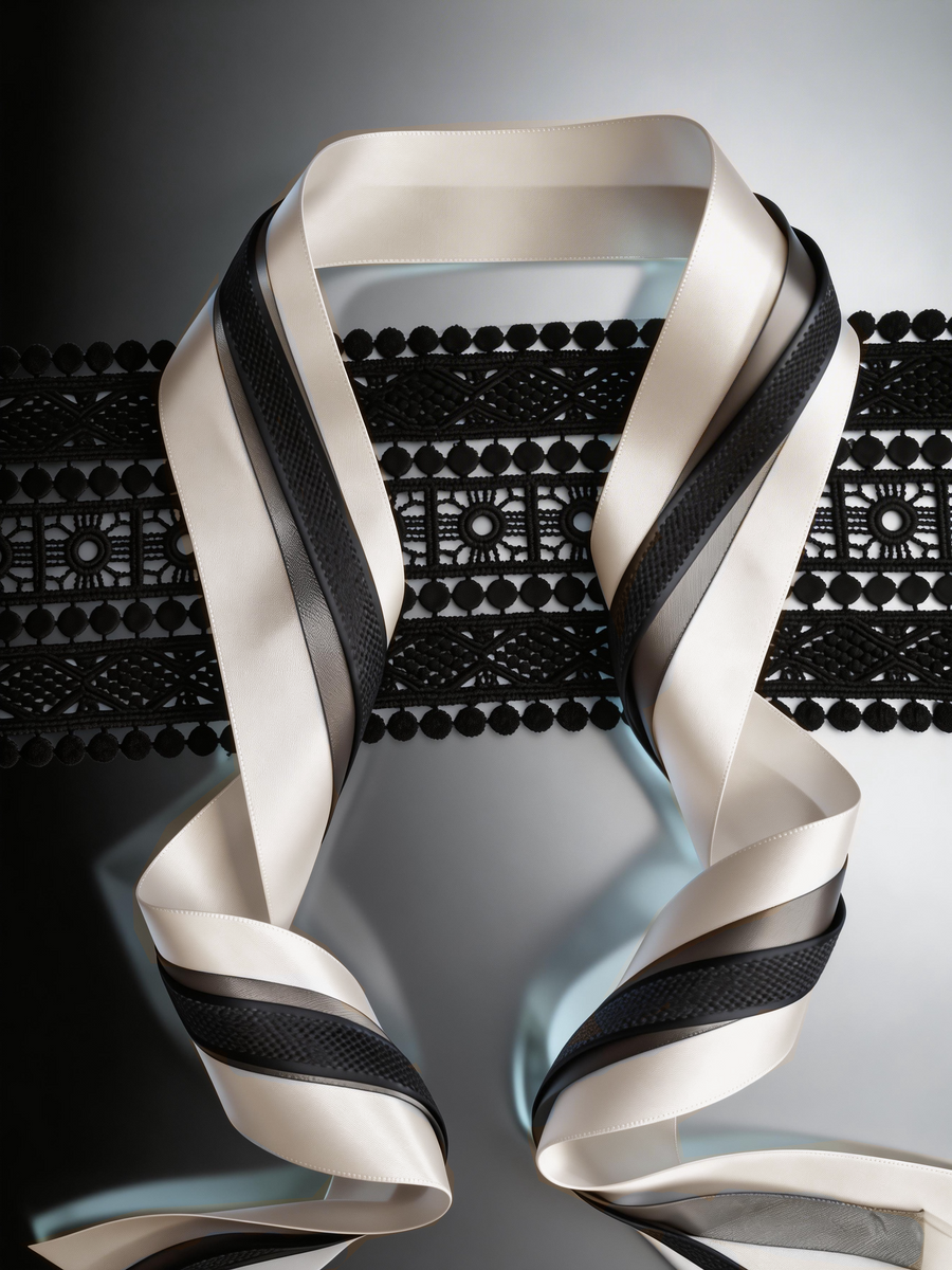 Ivory & Charcoal Satin Ribbon Styling Set-Effortless Elegance for Weddings, Gifts & Everyday Moments