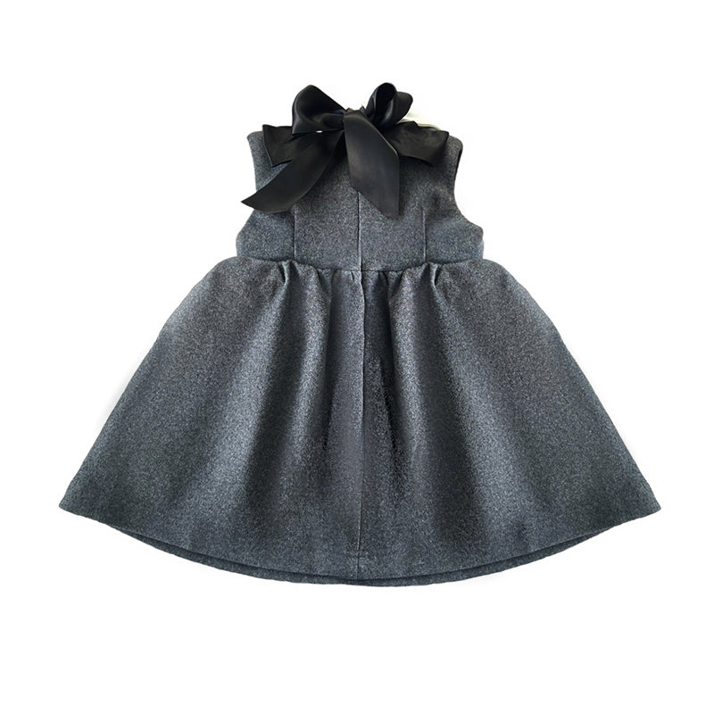 Vintage Flower Girl Dress for Baby Girl – Wool Blend A-Line Sleeveless Dress for Wedding, Autumn & Winter (Ages 2–4)