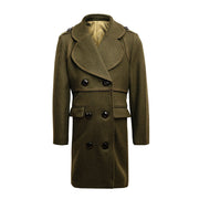 boys Winter Wool Coat 3-12Y long  Double Breasted Military Style Warm 2025 new