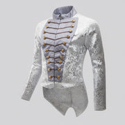 Luxury Boys Brocade Tailcoat Suit – Silver Page Boy Tuxedo Set for Wedding & Formal Occasions (Ages 6–14)